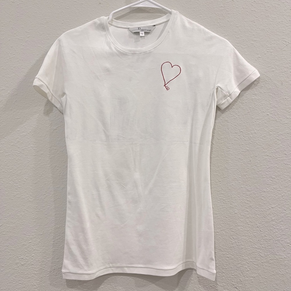 DIOR AUTHENTIC BEAUTY EMBROIDERED LOGO TEE SIZE SMALL